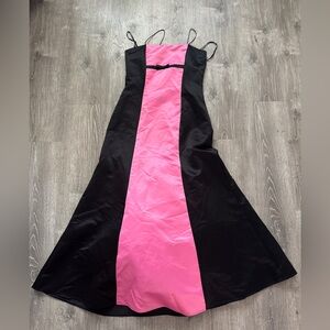 Vintage Pink and Black Evening Dress